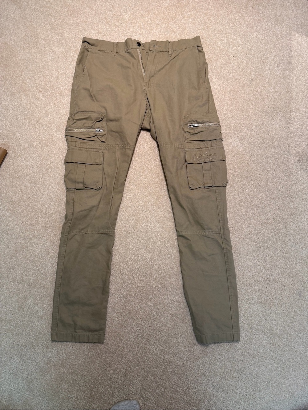 Slim Cargo Pants in Olive Green